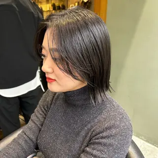 ミディアム カラー 縮毛矯正・似合わせ タナカ レイヤのヘアスタイル