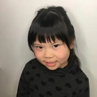 ミディアム キッズ 福島 純子のヘアスタイル