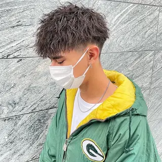 ミディアム カラー パーマ ヘアアレンジ メンズ キッズ ネイル マツエク・マツパ アイブロウ ✂️メンズカット ひろき✂️のヘアスタイル