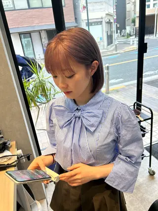 ミディアム カラー ✳︎透明感カラー✳︎ ボブ✳︎nanaのヘアスタイル