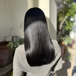 ロング カラー パーマ ヘアアレンジ メンズ キッズ 髪質改善Ⅰ透明感 艶カラーⅠたつやのヘアスタイル