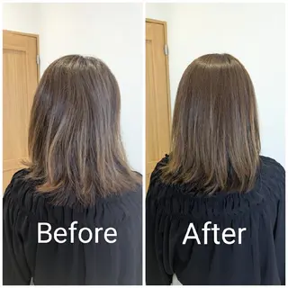 カラー ミディアム 辻花 さおりのヘアスタイル