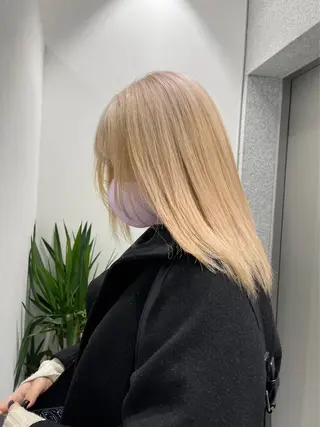 セミロング カラー 🫧モテる💗ダメー ジレスハイトーン🫧のヘアスタイル