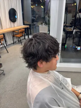 ミディアム メンズ シャドウパーマ No.1うえちりくのヘアスタイル