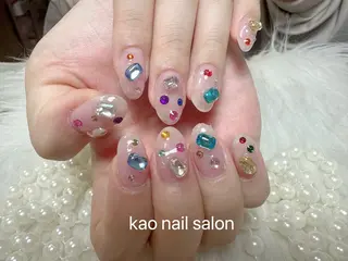ネイル kao パラジェル スカルプ/長さだしのネイルデザイン