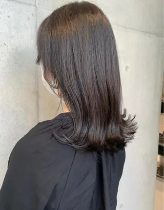 ロング カラー ヘアアレンジ 透明感/オリーブ/ グレージュ/YUKAのヘアスタイル