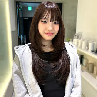 ロング riko/レイヤー カット/ヘアセットのヘアスタイル