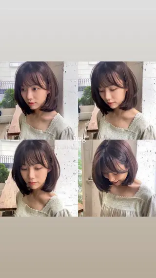 ショート カラー 🫧ボブカットモデル 韓国透明感カラー🫧のヘアスタイル