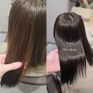 ミディアム カラー 縮毛矯正をしている人 のためのカラーのヘアスタイル