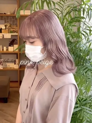 セミロング カラー パーマ ヘアアレンジ 江坂エリア最安値◎ ブリーチ*土田のヘアスタイル
