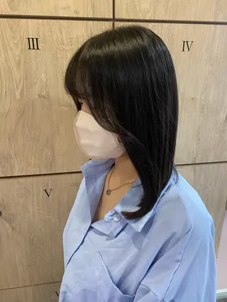 セミロング カラー 似合わせレイヤー/ Wカラー🧸こころのヘアスタイル