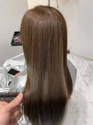 ロング カラー 赤み消し透明感カラー オオヤマのヘアスタイル