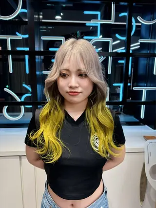 ロング カラー ヘアアレンジ 韓国×艶髪 さきのヘアスタイル