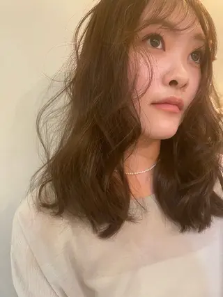 ミディアム カラー ゆるふわガーリーst yle🩰yuukaのヘアスタイル