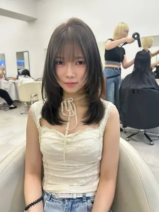 ミディアム 平成ギャル×韓国 mix💖MIKUのヘアスタイル