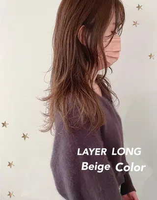 ロング カラー 市川 千夏のヘアスタイル