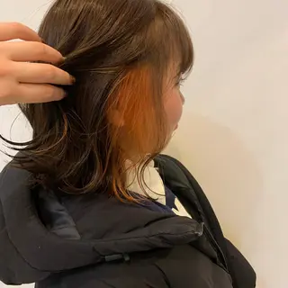 セミロング カラー 似合わせカットカラー ♡佐藤捺美のヘアスタイル