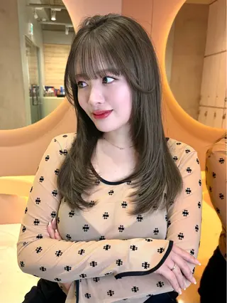 セミロング レイヤー縮毛矯正 ささきすずね💗のヘアスタイル