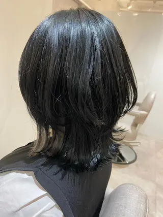 ミディアム カラー 透明感/レイヤー/ 姫カット Fukuのヘアスタイル