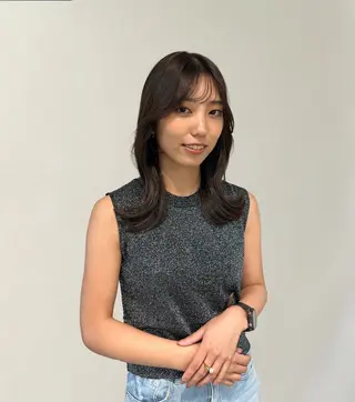 ミディアム 恵比寿韓国レイヤー× 艶透明感カラー大場のヘアスタイル