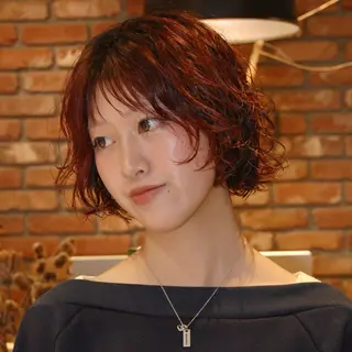 ショート カラー パーマ "ラフな雰囲気"🍃 パーマ🌀かんたまるのヘアスタイル
