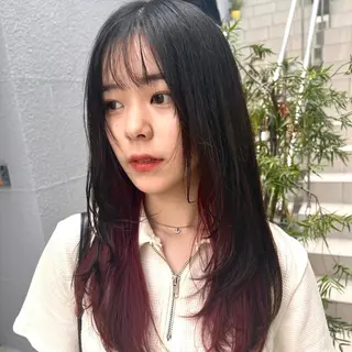 ロング カラー うる艶カラー /縮毛矯正✨レオンのヘアスタイル