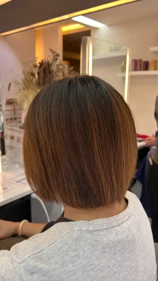 ミディアム コテ巻きパーマ/ 韓国レイヤー/なおのヘアスタイル