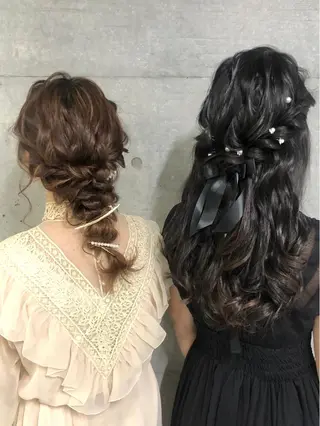 ロング ヘアアレンジ 卒業式お呼ばれ🕊️ ヘアセット✴︎ミキのヘアスタイル