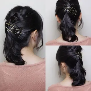 ミディアム ヘアアレンジ タジマ ヤスヒサのヘアスタイル