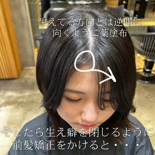 セミロング 縮毛矯正・似合わせ タナカ レイヤのヘアスタイル