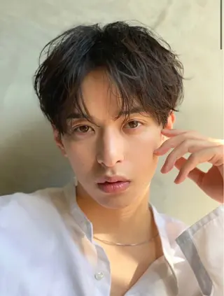 パーマ メンズ ハイライト/ブリーチ ／まなみ🤍のヘアスタイル