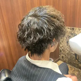 ミディアム パーマ メンズ 浅見 天翔のヘアスタイル