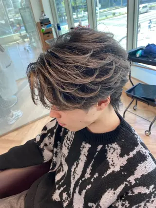 ショート カラー メンズ特化/フェザー /パーマ/伊勢元のヘアスタイル