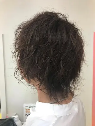 ミディアム カラー パーマ 横田 尚登のヘアスタイル