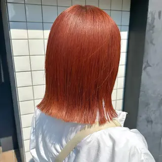 ミディアム カラー ヘアアレンジ 吉水 彩乃 /ボブ/艶感カラーのヘアスタイル