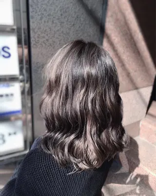 セミロング カラー パーマ ヘアアレンジ ジユン 지윤のヘアスタイル