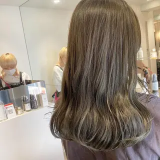 ロング カラー ヘアアレンジ オリーブ透明感カラー 表参道/MIKUのヘアスタイル