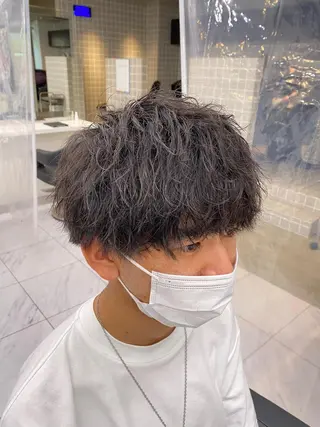 セミロング パーマ ヘアアレンジ メンズ メンズ特化 水口湧太のヘアスタイル