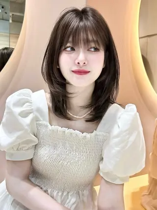 ミディアム 大宮🤍縮毛矯正 レイヤー🪽なるのヘアスタイル