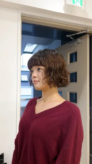ショート パーマ じゅわっと暖色カラー 🍊Moemiのヘアスタイル