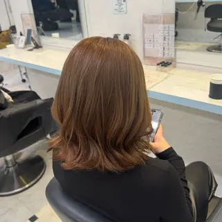 セミロング カラー 暖色🩷透明感カラー ♡Maika♡のヘアスタイル