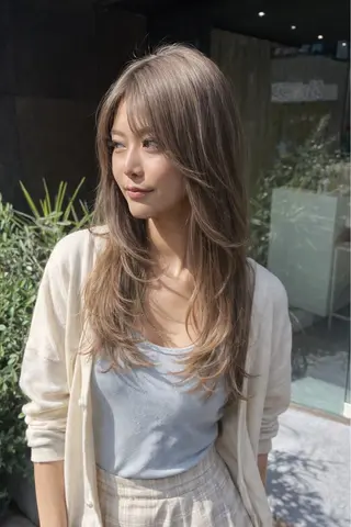 カラー 美髪矯正/髪質改善 /透明感ある艶カラーのヘアスタイル