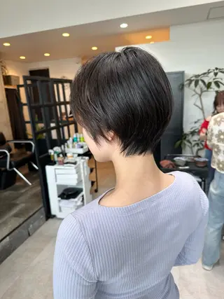 ショート ✨透明感カラー/縮毛 恵比寿HAYATO✨のヘアスタイル