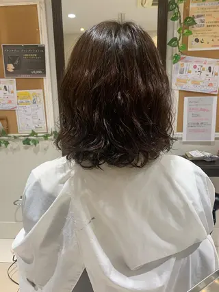 ミディアム パーマ 永瀬 恵のヘアスタイル