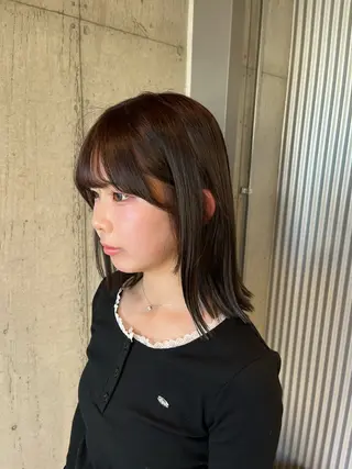 ミディアム カラー ヘアアレンジ ボブ×艶カラー 特化・リクト💥のヘアスタイル