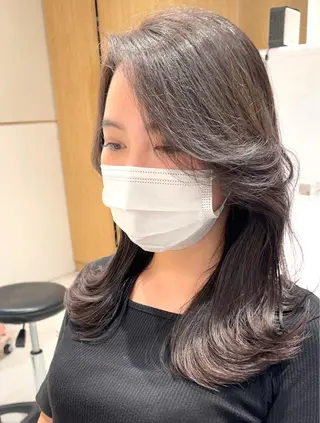 セミロング カラー 顔周り特化/韓国ヘア /レイヤー/吉野幸大のヘアスタイル