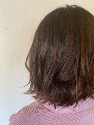 ミディアム 近鉄奈良 カラー　うのさくらのヘアスタイル