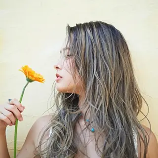 ロング パーマ 柚木崎 伸一のヘアスタイル