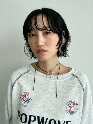 ミディアム カラー 服部 沙弥佳のヘアスタイル