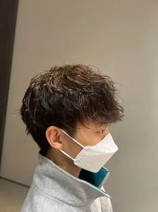 ショート パーマ メンズ 梅田茶屋町メンズ 専門美容師 山元一平のヘアスタイル